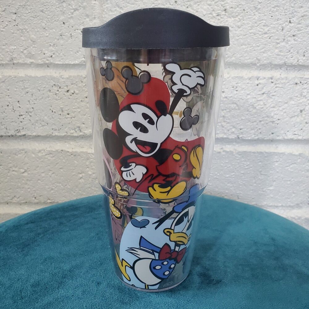 Tervis Disney Mickey Mouse Friends Travel Tumbler Black Lid Insulated 24 Ounces